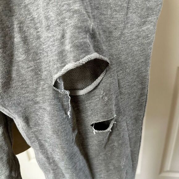 Zara Man grey distressed drawstring sweatpants - Picture 2 of 11